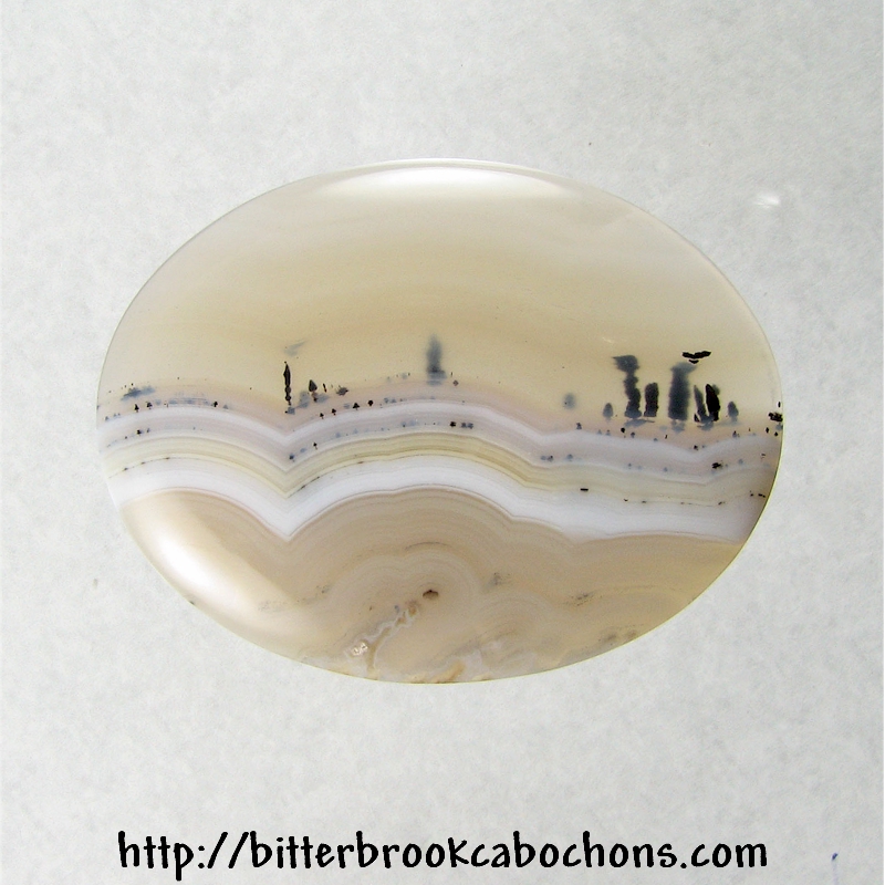 Silver Lace Agate Cabochon